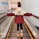 迪士尼（Disney）女童外套秋冬款2024新款洋氣加絨派克服大童女裝加厚冬裝兒童棉服 棗紅色 170碼  建議身高155-165CM