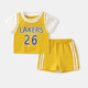 寶寶運動(dòng)套裝夏季女童短袖兩件套薄款男童球服小嬰兒套頭衣服兒童 黃色 100cm