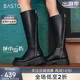 百思圖【孟子義同款】城市島嶼24冬騎士靴女長(cháng)靴A6115DG4 黑色絨里 38 