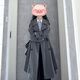 GARNUO灰色風(fēng)衣外套女中長(zhǎng)款2025早春秋新款韓系小個(gè)子高級(jí)感英倫風(fēng)大衣 灰色 S【80-110斤】