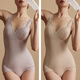 美奈川連體塑身衣免穿文胸收腹束腰提臀一體式無(wú)痕加強版束身美體內衣女 膚色+香檳(兩件裝) L（建議體重125-140斤）