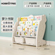 哈比樹(shù)兒童書(shū)架家用收納架書(shū)本寶寶玩具繪本架落地多層小型收納柜置物架 【奶油白】三層書(shū)架+收納筐 【造型可愛(ài) 分類(lèi)收納 穩固防倒】