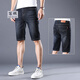 寫(xiě)璇（XIEXUAN）牛仔短褲男夏季薄款七分褲中年直筒寬松五分中褲7分半截馬褲子男 009黑色 30