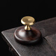 杉隱茶壺蓋置銅實(shí)木蓋托紫砂壺蓋托壺置蓋碗蓋置托茶夾擱置架茶具配件 （圓錐）黑檀木-黃銅蓋置