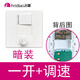 飛雕暗裝一開(kāi) 二開(kāi) 雙控調(diào)速器100W 200W 可選吊扇電風(fēng)扇調(diào)速開(kāi)關(guān)通用220V無(wú)極變速 一開(kāi)+調(diào)速200W（暗裝）