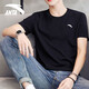 安踏短袖t恤上男裝上衣2025春夏季透氣輕便薄款運動(dòng)休閑健身衣半袖男 -4基礎黑 M /170