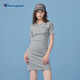 Champion冠軍2024年夏季新款純色圓領(lǐng)休閑運動(dòng)連衣裙女 灰色 XL