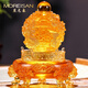 MOREISAN琉璃聚寶盆擺件中式輕奢創(chuàng)意家居辦公室客廳玄關(guān)鼎擺件送朋友送長輩喬遷開業(yè)禮品 大號金琥色琉璃祥龍開運(yùn)