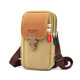 帝行（DIXING）手機腰包男士工地干活穿皮帶手機袋套腰帶掛包7吋多功能斜跨小包 卡其色豎四層7.5寸