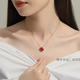 法梵希四葉草項(xiàng)鏈女18K彩金玫瑰金鎖骨鏈時尚母親節(jié)520情人節(jié)禮物送女友 18K玫瑰金（紅色）