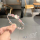 秋虞S999足銀鐲子卡通可愛滴油kt貓大人女童粉親子銀手鐲生日禮物 足銀手鐲【兒童款】