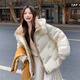 億梵莎（YIFANSHA）棉服外套秋冬款女2024新款韓版小個(gè)子學(xué)生寬松面包服羽棉襖絨服女 米白色 均碼（可備注碼數(shù)）