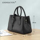 ANDSEEYOU包包2026新款頭層牛皮女包真皮通勤女士時(shí)尚中年手提斜挎包媽媽包 黑色 小版28*19*14cm