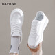 達芙妮小白鞋女春秋季透氣舒適運動(dòng)鞋時(shí)尚百搭厚底板鞋 米白色 40 