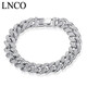 LNCO 古巴手鏈男潮流首飾品男生手鏈鈦鋼款生日紀念日禮物送男生兄弟 鑲鉆-21CM 鈦鋼款 不掉色