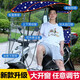 季禮信電動車雨棚蓬新款摩托車不銹鋼保險杠棚踏板車加固遮擋雨風防曬罩 青圓點【雙窗戶+側擋+不銹鋼棚】 有保險杠的車子選用