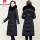 皮爾卡丹（pierre cardin）女士羽絨棉服冬季新款中長(cháng)款過(guò)膝中年極寒加厚修身顯瘦大毛領(lǐng)外套 黑色 2XL (建議125-140斤)