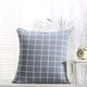 OIMG 全棉抱枕套不含芯沙發(fā)靠墊套床頭靠枕套客廳正方形大靠背套50 白灰格 45cm*45cm 枕套