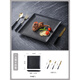 爵妃牛排盤(pán)子西餐盤(pán)家用西餐餐盤(pán)刀叉全套ins北歐創(chuàng  )意陶瓷意面盤(pán) 9英寸 方盤(pán)單人套裝【4件套】