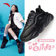 安踏（ANTA）女鞋喵爪休閑鞋2026春夏季皮網(wǎng)軟底增高老爹鞋潮鞋運動(dòng)鞋官方旗艦 【革網(wǎng)拼接】黑-6 39