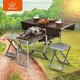 步林（BULin）C550情侶款戶(hù)外移動(dòng)廚房車(chē)載可折疊移動(dòng)灶臺露營(yíng)野餐爐具炊具全套 【木紋桌面】C550-A移動(dòng)廚房高配