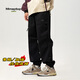 MMOPTOP美式工裝褲子男士冬季加絨加厚保暖機能風(fēng)束腳休閑褲黑色2XL