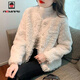 AEMAPE短外套女裝2025春秋冬季新款羊羔毛小香風(fēng)外套女加厚設計感上衣 MX-2216_米白色（加棉） S _85-100斤