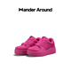 WANDER AROUND【汪蘇瀧同款】5.5CM增高玫紅色板鞋厚底百搭低幫鞋子 玫紅色 36