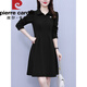 皮爾卡丹（pierre cardin）高級感襯衫連衣裙女2025春秋新款收腰名媛氣質(zhì)休閑時(shí)尚大l碼裙子 黑色 【氣質(zhì)/減齡/時(shí)髦/顯瘦/中 L