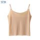 STW.SOTOWELL冰絲吊帶抹胸夏季防走光薄透氣無(wú)痕內搭防透打底修身露臍短款背心 WM008膚色（薄如蟬翼） S (160)