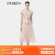 PORTS寶姿女裝春季新款二合一網(wǎng)紗百褶連衣裙ALP8D036RFQ064 咖啡混色 XS (2)