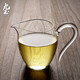 九土日式耐熱透明玻璃公道杯手工吹制分茶器雀嘴勻杯茶海茶具配件 透明色把手款【330ml】
