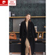 皮爾卡丹（pierre cardin）雙面羊絨大衣女冬季新款韓版中長款過膝黑色風衣100羊毛呢外套女 黑色 S 建議95-110斤