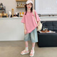 巴萊恩娜女童夏款套裝2025新款女孩時(shí)髦洋氣女大童夏季裝夏裝短袖t恤衣服 單件-牛仔短褲 160cm