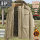 JEEP中長(cháng)款戶(hù)外休閑棉服男冬新款保暖防寒大碼棉衣加絨加厚外套棉襖男 卡其-可脫卸帽棉衣(羊羔絨加厚保 2XL 建議：150-170斤