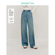 茵曼全棉寬松闊腿牛仔褲秋季女裝休閑通勤水洗顯瘦長(cháng)褲 牛仔藍 26 