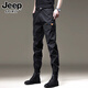 JEEP SPIRIT休閑褲男工裝褲子男秋冬季新款束腳小腳褲休閑加絨運動(dòng)褲子男 MLD-9070A黑色厚款 XL