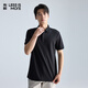 利郎輕時(shí)尚男裝【冰萃2.0】POLO衫男冰離子涼感纖維純色運動(dòng)針織短袖 黑色 M (165)