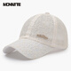 蒙奈特帽子女夏季新款網(wǎng)眼蕾絲透氣花朵棒球帽戶(hù)外旅游時(shí)尚大頭百搭遮陽(yáng)鏤空鴨舌帽防曬顯臉小遮陽(yáng)涼帽太陽(yáng)帽 米色（鑲鉆字母金標） 可調節（55-61CM）