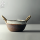 九土日式粗陶餐具迷你復古陶瓷碗盆創(chuàng  )意家用果菜盆涼菜盆簡(jiǎn)約手工食器 迷你餐盆