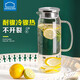 樂(lè )扣樂(lè )扣玻璃冷水壺帶把手耐熱高溫涼水壺家用涼白開(kāi)水杯大容量花茶泡茶壺 不銹鋼蓋【1.6L】