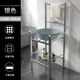 藝馨維尼 浴室洗臉架出租屋改造老式落地家用農村多功能臉盆架洗臉洗手架 銀色-不銹鋼管【鐵盒】