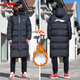 李寧（LI-NING）羽絨服男女同款新品冬季中長(cháng)款過(guò)膝防風(fēng)保暖加厚連帽大碼運動(dòng)外套 黑色（加厚款-羽絨服） L (175)