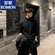 羅蒙（ROMON）仿德絨半高領(lǐng)打底衫男秋季配大衣西裝內搭加絨成熟穩重男長(cháng)袖t恤 黑色【高質(zhì)量】 4XL (190)