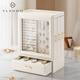 唯蘭朵（VLANDO）2025新款首飾盒耳環(huán)項鏈飾品收納盒精致大容量高級生日禮物 米白色