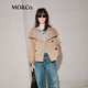 MO&Co.風(fēng)衣外套秋時(shí)裝高領(lǐng)短款斗篷式(附腰帶)MBD3JKT001 曲奇色 S 160