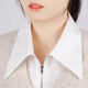 IFSONG高端衣領(lǐng)女白色襯衫假領(lǐng)子尖領(lǐng)秋冬配毛衣百搭裝飾領(lǐng)假領(lǐng)內(nèi)搭領(lǐng)子 白色尖領(lǐng)拉鏈款