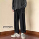 佐優(yōu)品日系工裝褲男士秋冬季寬松直筒休閑褲潮牌闊腿褲百搭高街長(cháng)褲子男 黑色 XL 建議120-140斤內