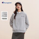 Champion冠軍加絨連帽衛(wèi)衣女新款休閑時(shí)尚刺繡長(zhǎng)袖上衣 淺麻灰色  M 