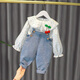 康薇貝女小童套裝幼童衣服秋裝1-3歲小童女裝小學(xué)生春秋款女寶童裝洋氣 藍(lán)色 (上衣+褲子) 100